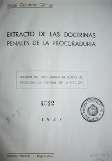 Extracto de las doctrinas penales de la procuraduria