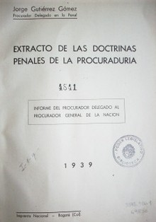 Extracto de las doctrinas penales de la procuraduria