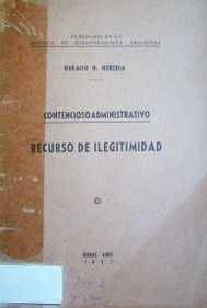 Contencioso Administrativo : recurso de ilegitimidad