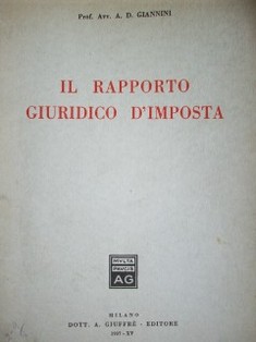 Il rapporto giuridico d'imposta