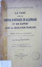 La taxe sur le chifre d'affaires en Ellemagne et son rapport avec la législation française