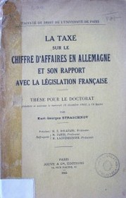 La taxe sur le chifre d'affaires en Ellemagne et son rapport avec la législation française