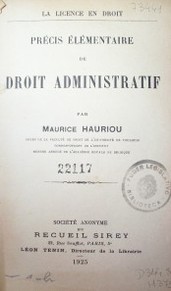 Précis elementaire de Droit Administratif