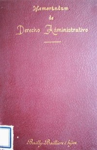 Memorándum de Derecho Administrativo