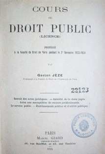 Cours de Droit Public