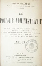 Le pouvoir administratif