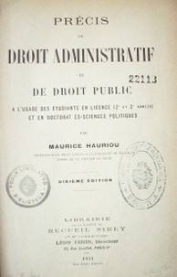 Précis de droit administratif et de droit public