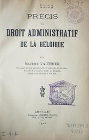 Précis de drot admnistratif de la Belgique