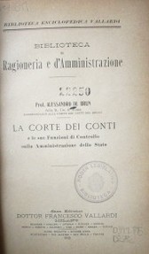 La corte dei conti e le sue Funzioni di Controllo sulla Amministrazione dello Stato