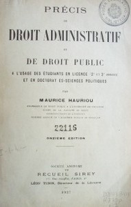 Précis de Droit Administratif et de Droit Public