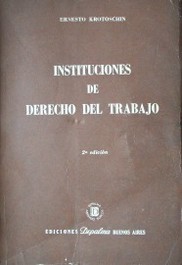 Instituciones de Derecho del Trabajo