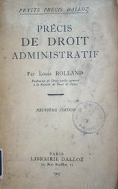 Précis de droit administratif