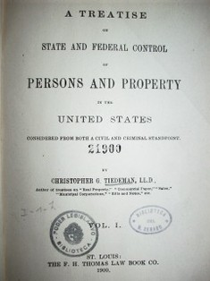 A treatise on state and federal control