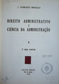 Direito administrativo e ciência da administraçao