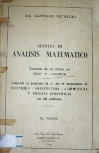 Apuntes de análisis matemático