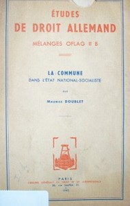 La commune dans l´´etat national´socialiste