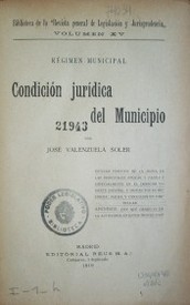 Condición jurídica del Municipio