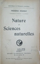 Nature et Sciences naturelles