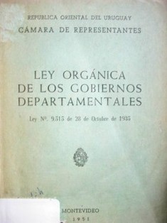 Ley orgánica de los gobiernos departamentales