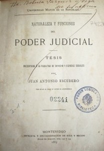 Naturaleza y funciones del Poder Judicial