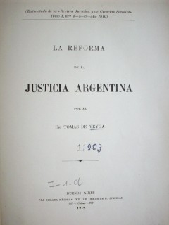 La reforma de la Justicia Argentina