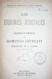 Los errores judiciales : diagnosis y remedios