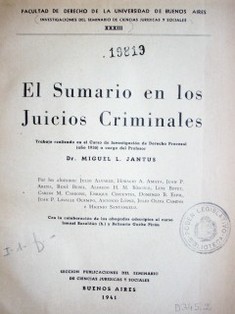 El sumario en los juicios criminales