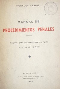 Manual de procedimientos penales
