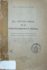 El juicio oral en el procedimiento penal