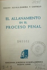 El allanamiento en el proceso penal