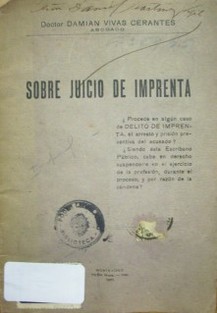 Sobre juicio de imprenta