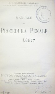 Manuale di procedura penale