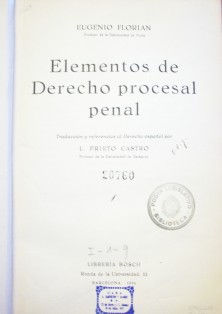 Elementos de derecho procesal penal