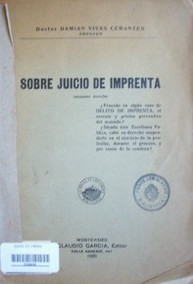 Sobre juicio de imprenta