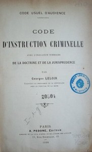 Code d'instruction criminelle