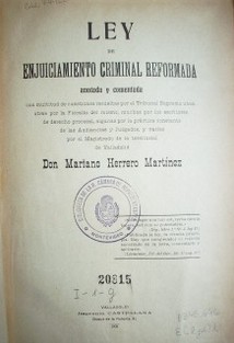 Ley de enjuiciamiento criminal reformada