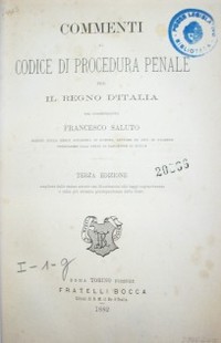 Commenti al codice di procedura penale per il regno d'Italia