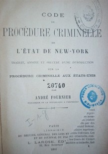 Code de procédure criminelle de l'Etat de New - York