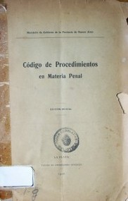 Código de procedimientos en materia penal