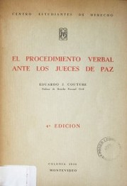 El procedimiento verbal ante los jueces de paz