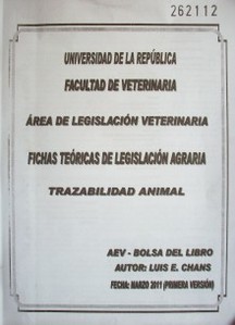 Fichas teóricas de legislación agraria : trazabilidad animal