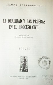 La oralidad y las pruebas en el proceso civil