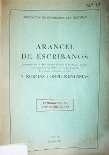 Arancel de escribanos y normas complementarias