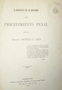 &Aacute; prop&oacute;sito de la reforma del procedimiento penal