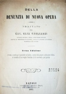 Della denunzia di nuova opera
