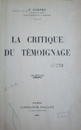 La crituque du témoignage