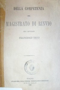 Della competenza del magistrato di rinvio