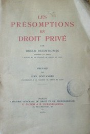 Les présomptions en droit privé