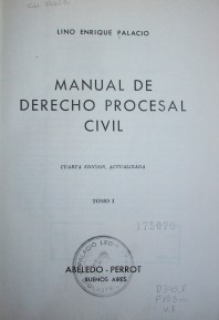 Manual de derecho procesal civil