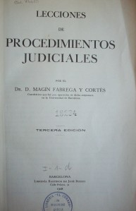 Lecciones de procedimientos judiciales